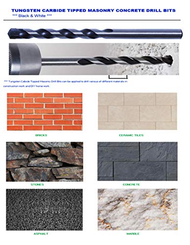 image for Max-Craft 1/8 Inch 10Pcs Pack Masonry Drill Bit Concrete Carbide tippe