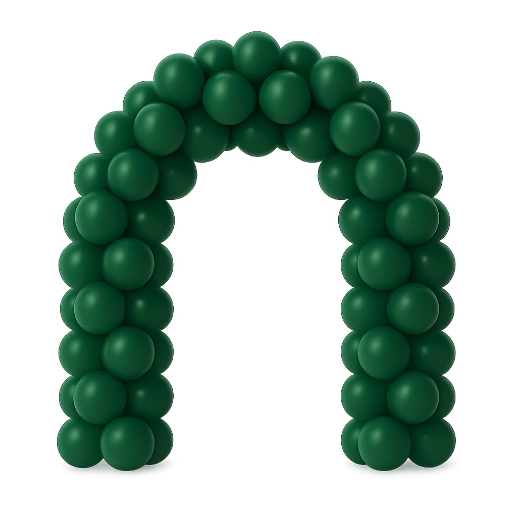 100 pcs 10" (25CM) Balloons Pearlised Metallic Latex Air or Helium Wedding Birthday Christmas Party Decoration Available in 14 colours (Pine Green)