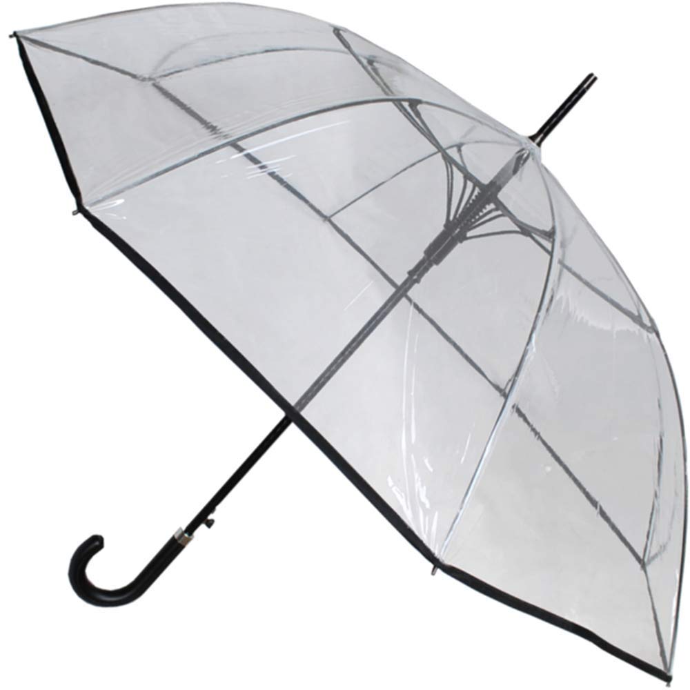 COLLAR AND CUFFS LONDON 60MPH Windproof Large Strong Umbrella - StormDefender - Best for Clear Canopy - Fiberglass Frame - Rainproof Designer Big Golf Umbrella Auto Open - Leather Style Hook Handle