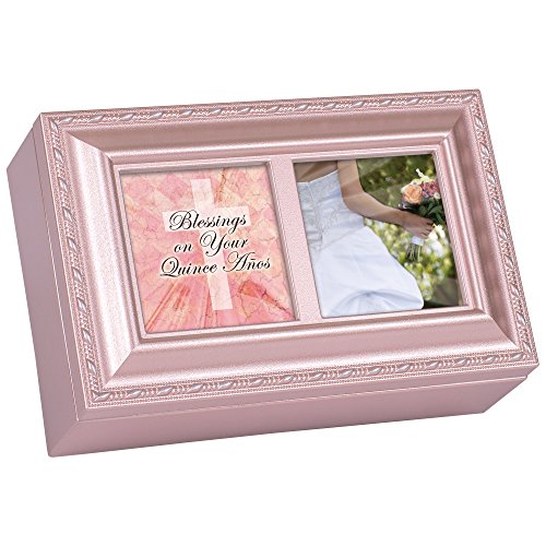 Cottage Garden La Quinceanera Champagne Pink Petite Music Box/Jewelry Box Plays You Light Up My Life