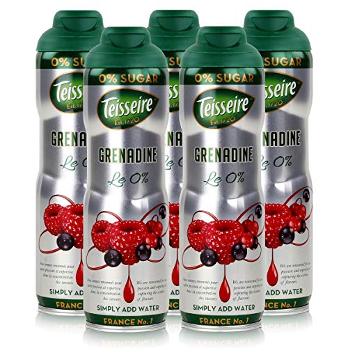 Teisseire Getränke-Sirup Grenadine 0% - 600ml - Sirup der genauso schmeckt wie die Frucht (5er Pack)