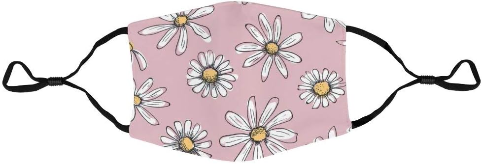 Boys Girls Kids Novelty Anti-dust Reusable Face Protection Cute Pink Plant Wildflower Mouth Face Decoration