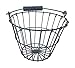 Wire Egg Basket, Round with Wood Handle, Black by EggBaskets