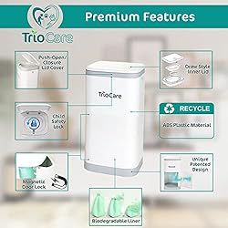 TrioCare Odour Locking Blocking Control Diaper Pail