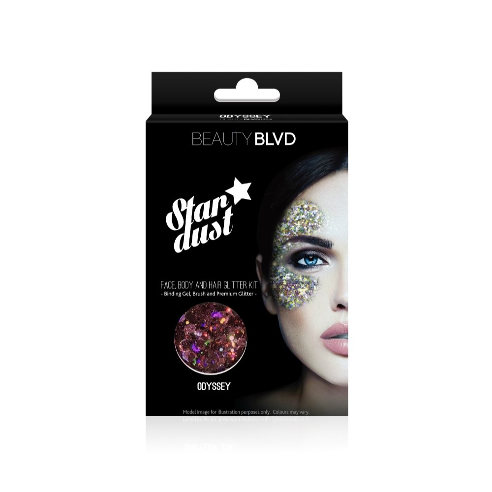 BEAUTYBLVD Stardust, Cruelty Free Face, Body and Hair Glitter Kit - Odyssey