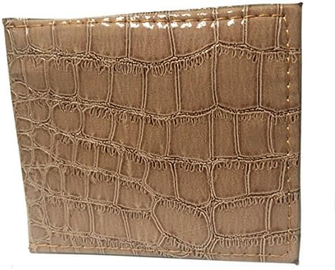HomeBella ComfyFit Men's Wallets (Bi-fold) (Beige Faux Gator Print)