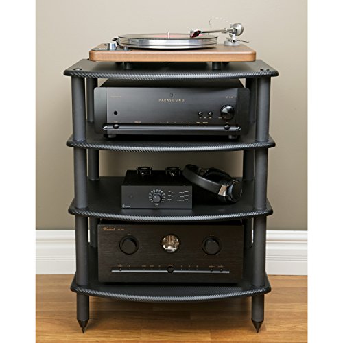 Pangea Audio Vulcan Four Shelf Audio Rack, Media Stand, and Components