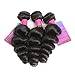 XS Hair Brazilian Hair Bundles Loose Wave Hair 3 Bundles Virgin Human Hair Loose Hair Weave Grade 8A (14 16 18, Natural Color)