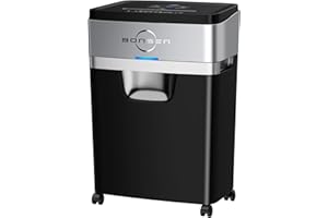 BONSEN Paper Shredder, 20-Sheet 60 Mins Nonstop Heavy Duty Paper Shredder for Office, 60dB Ultra Quiet Cross-Cut Shredder with 6.6 Gals Basket, Anti-Jam CD and Credit Shredder for Home Office (S3104)
