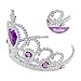 COGGIFEL Princess Rapunzel Wig Crown Scepter Gloves Necklace Earrings Rapunzel Party Gifts Princess Costumes Accessories Girls Purple