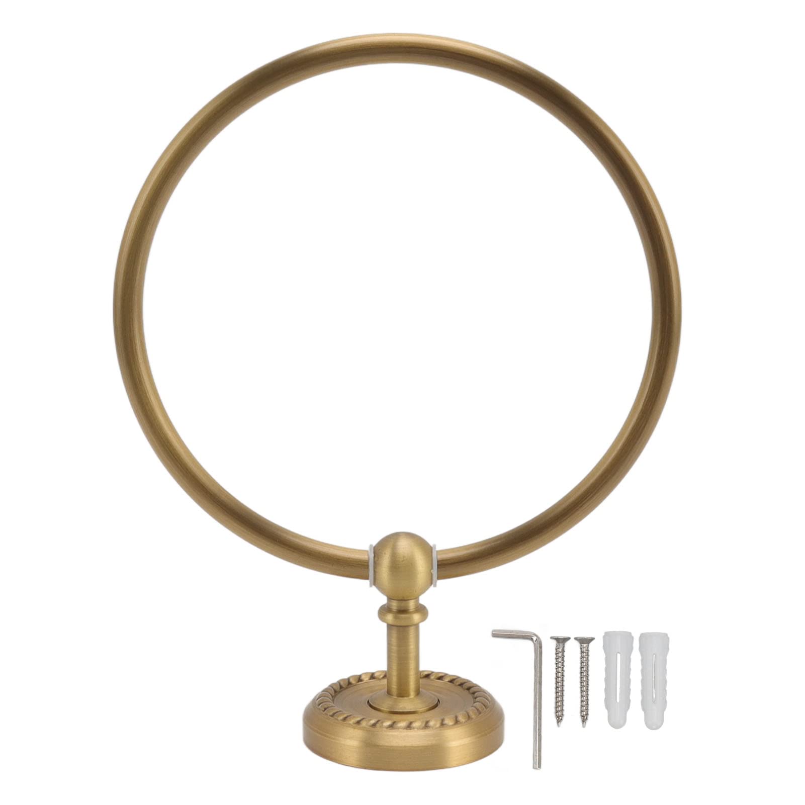 WPKD BLUEIY Round Towel Ring,Antique Brass Stainless Steel Towel Rings,for Bathroom Wall Door Bedroom Kitchen(346g)