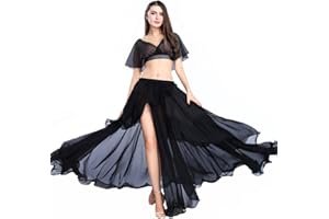 ROYAL SMEELA Belly Dancer Costumes for Women Chiffon Belly Dance Skirt Belly Dance Top Dancing Outfit Carnival Costume