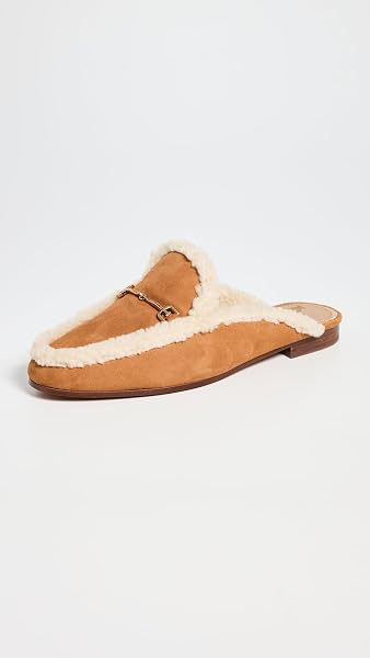 SAM EDELMAN WOMEN’S LINNIE LOAFER HARVEST BROWN SHEARLING 5.5 MEDIUM