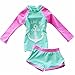 Baby Girls Kids Toddler Long Sleeve Swimsuit Rash Guard UPF 50+ UV (6-7 Years, Green)