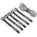 SMALLElectric 100 PCS Reusable Fastening Cable Ties, Microfiber Cloth 6-Inch Hook and Loop Cord Ties,Pack of 100 Nylon Cable Straps Black