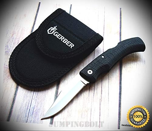 7.22 INCH OVERALL GATORMATE MADE IN USA LOCKBACK FOLDING SHARP KNIFE WITH POUCH - Premium Quality Hunting Very Sharp EMT EDC