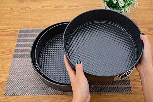 Xena 3 Piece Iron Non-stick Leakproof Round Springform Cheesecake Pan Removable Bottom Set, 9.5" 10" 11" Inch Cake Restaurant Kitchen Utensil Supplies Accessories Bakeware - Thumbnail 6
