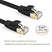 Ethernet Cable 25 Feet (7.62 Meters), Cat7 Gold, Flat, Network Cable, RJ45, Internet Cable, Black, UTP Cable, Ibex Cables