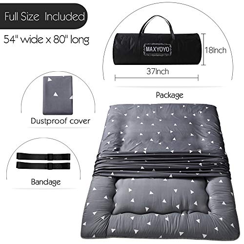 MAXYOYO Grey Triangle Japanese Floor Futon Mattress, Tatami Floor Mat