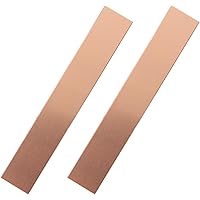 Pure Copper Anode 2 Pcs, 6 x 1 x 0.04 Inch 99.95% High Purity Copper Electrode Strips for Plating