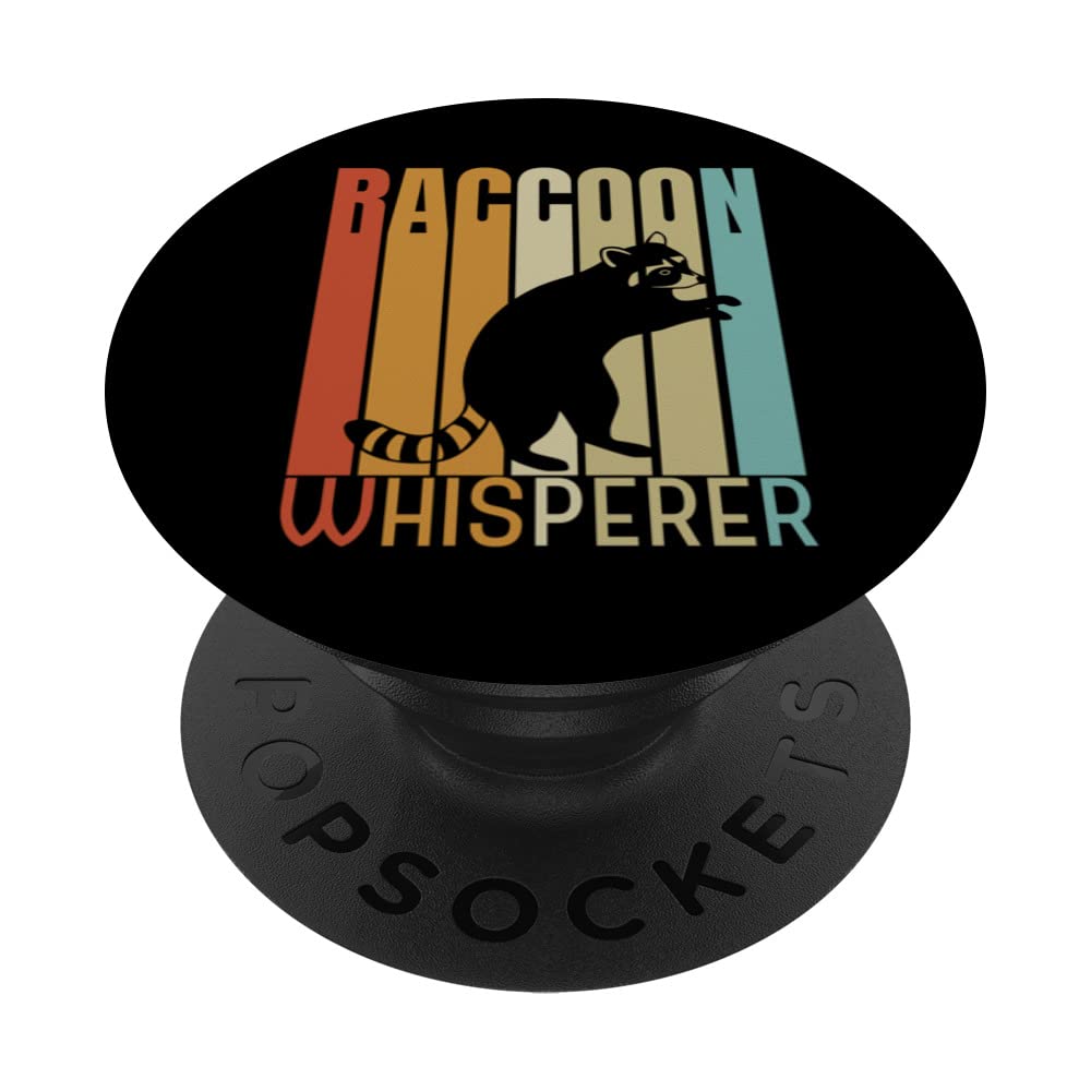 Retro Raccoon Whisperer - Cool Raccoon Lover PopSockets Swappable PopGrip