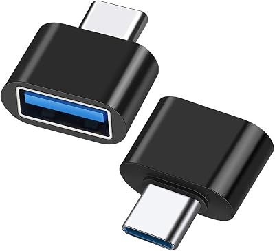 BORLTER CLAMP USB C to USB A Adapter 2 Pack Black USB-C to USB-A OTG