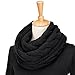 ALLMILL Womens Thick Ribbed Knit Winter Infinity Circle Loop Scarf (Black)