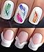 WATER NAIL TRANSFERS DECALS STICKERS ART SET #625 & 172. **plus x48 nail tip guides!!** x20 MULTI COLORED FEATHERS TATTOO WRAPS & x48 FRENCH MANICURE TIP GUIDES! CAN BE USED WITH NATURAL GEL ACRYLIC STICK ON NAILS! OR WITH GLITTER DUST CAVIAR BEADS ALLOYS DECORATIONS CONFETTI FIMO SHAPES TAPE PENS RHINESTONES!