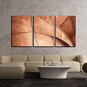 3 Piece Canvas Wall Art - Retro Style of Geometric Construction - Modern Home Art Stretched and Framed Ready to Hang - 16"x24"x3 Panels