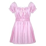 iEFiEL Mens Sissy Lingerie Soft Satin High Low
