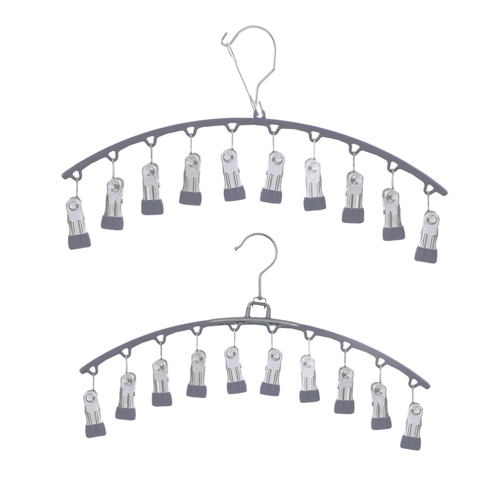 ONEBO 2 Pcs Stainless Steel Sock Dryer,Hanger for Washing Line with Metal Pegs,Windproof for Socks,Underwear, Gloves (2 Styles)