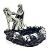 Bellaa 20621 Skull Ashtray Skeleton With Couple Love Statue Candy Bowl 5 inch