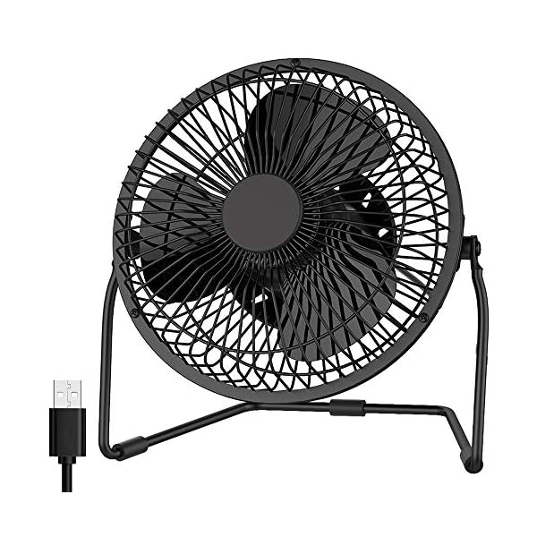EasyAcc-USB-Desk-Fan-6-inch-Desktop-Silent-Fan-Air-Circulator-2-Speeds-360-Rotation-Brushless-Motor-Noiseless-for-Home-and-Office-Laptop-Notebook-PC-Desk-Table-Fan-Metal-Black EasyAcc USB Desk Fan 6 inch Desktop Silent Fan Air Circulator 2 Speeds 360° Rotation Brushless Motor Noiseless for Home…