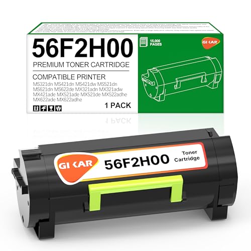 Toner Cartridge 56F2H00 for Lexmark MS321dn Toner Cartridge for Lexmark MS421dn MS321dn MS421dw MS521dn MS621dn MS622de MX321 MX421 MX521 MX522 MX622,15K Pages