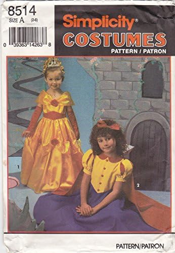 Simplicity Childrens Costumes Fairy Tale Princess Sewing Pattern # 8514