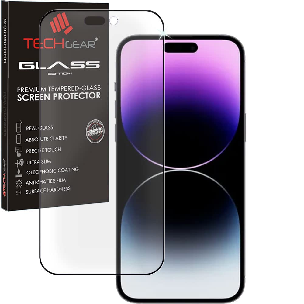TECHGEAR Anti Glare Screen Protector for iPhone 14 Pro Max - MATTE 3D GLASS Edition Genuine Tempered Glass Full Screen Protector Guard Cover Compatible with iPhone 14 Pro Max 6.7"