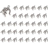 Labriciyon 40Pcs Silver Crocodile Charms Pendants For Jewelry Making Bracelet Accessories DIY Findings Beading and Jewelry Making