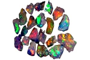 Tindi 30.00 Carat Natural AAA Ethiopian Opal Gemstones Rough, Raw for Jewelry Making, Loose Supplies, Loose Wholesale Bulk Lot, Chakra Healing Crystals, Wire Wrapping, Fire Play Opal LOT-123