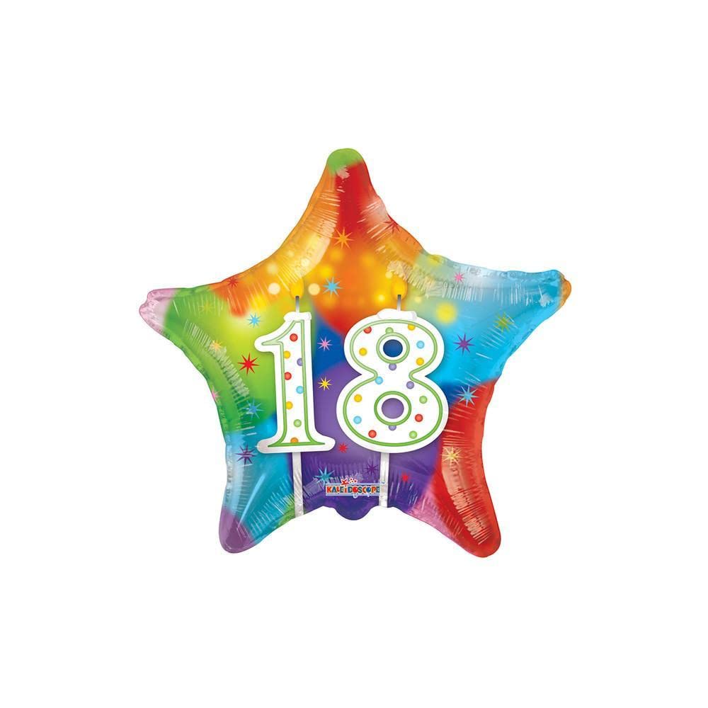 Bargain Balloons Mylar Star 18 Years, Multicoloured, 19507-18