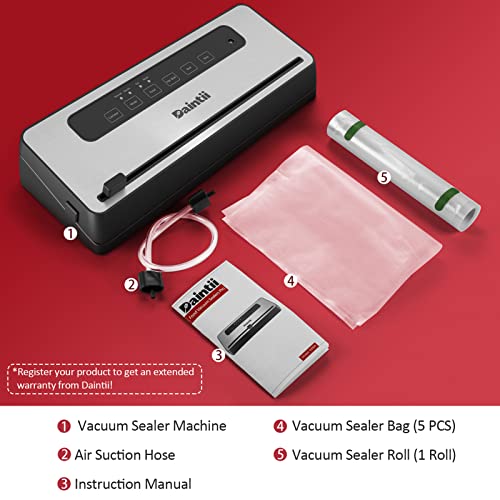 Precision Food Vacuum Sealer Machine, Daintii 85Kpa Automatic Vacuum