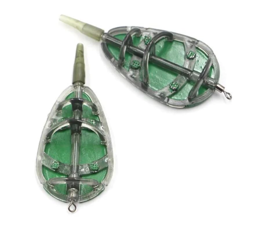 2x Inline Flat Method Feeders for Carp and Coarse Fishing 20g or 30g or 40g (2x 40g)