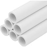 CKVIHAV 6Pcs 3/4 Inch PVC Pipe 17" Long Sch40 Industrial Pipes for Home DIY, Greenhouse, Garden, Farm, Workshop, Furniture Grade, White (0.75" x 17"L)