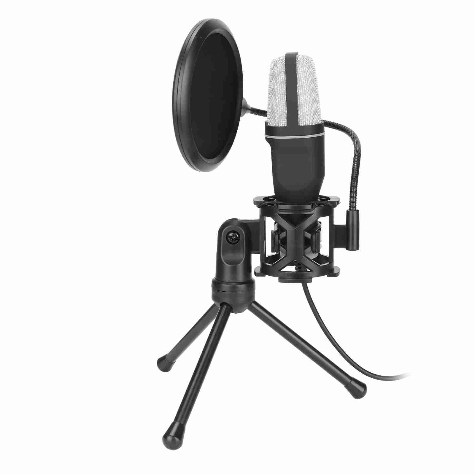 Bewinner USB Gaming Microphone for PC, RGB Condenser Mic with Filter, Adjustable Tripod Stand, 9 Light Modes, Desk Computer Microphone Kit for Streaming,Podcasts,Videos