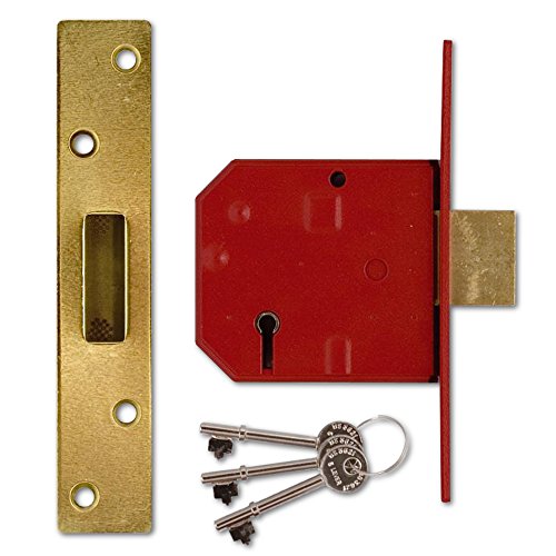 Union Locks 2134E 5 Lever BS Mortice Deadlock 79.5mm - Brass Finish (Visi Pack)