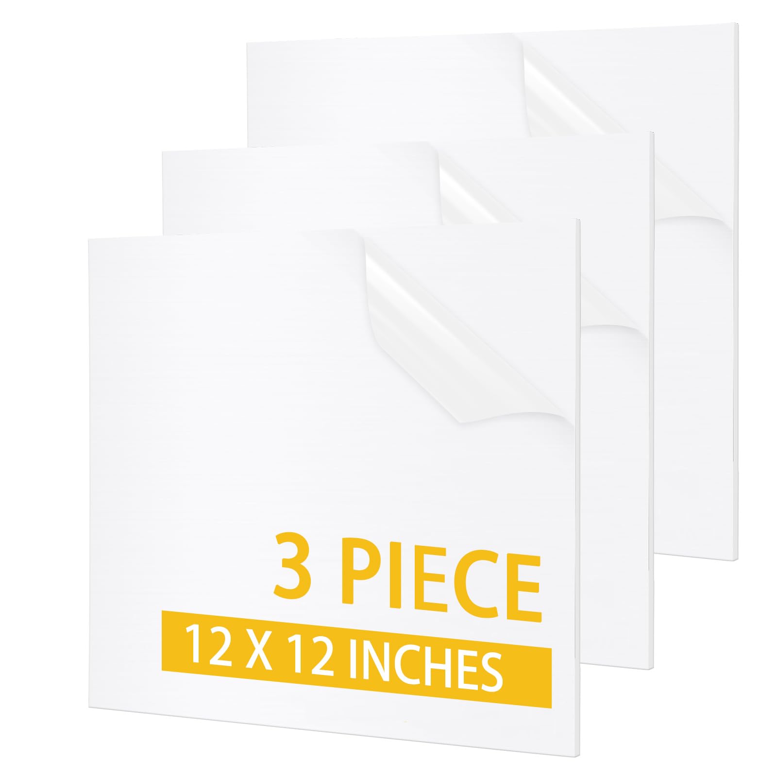 Photo 1 of 3 Pack HDPE Plastic Sheets 12” x 12",Phiowocx 3mm(1/8") Thick High Density Polyethylene Boards,Solid HDPE Sheet,Plastic Boards Panel for DIY Projects Crafts Flat Panel Machining Home Decor(White)
