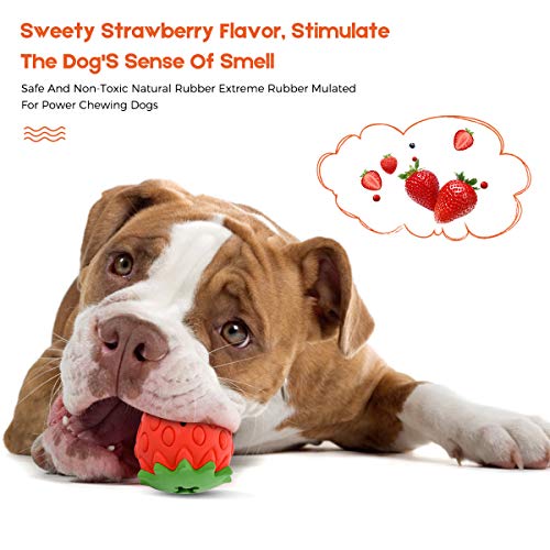Growom Strawberry Dog Chew Toys for Aggressive Chewer Fun to Chew