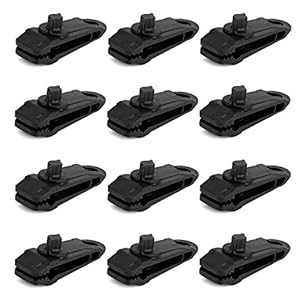 TOYMIS 12 Stuks Tarp Clips Tentclips Lanen Clips Multifunctioneel Tentaccessoire Tentzeil Clips Luifelklem voor Outdoor…