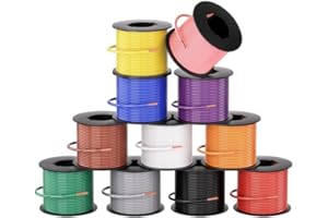 GOGOONE 11X Rolls 14 Gauge 100FT Automotive Primary Wire Spools Copper Clad Aluminum Low Voltage for RV Camper Towing Wiring Car Stereo Audio Trailer Harness Hookup Wiring 12V (1100FT Total)