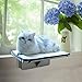 Petsfit Cat Window Perch Natural Solid Wood with Removable Fleece Mat, Safety Sturdy Cat Perch, Fit for Windows/Door/Drawer