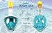 Snorkel Set : Full Face Snorkeling Mask + Adjustable Diving Fins (Blue, S/M)
